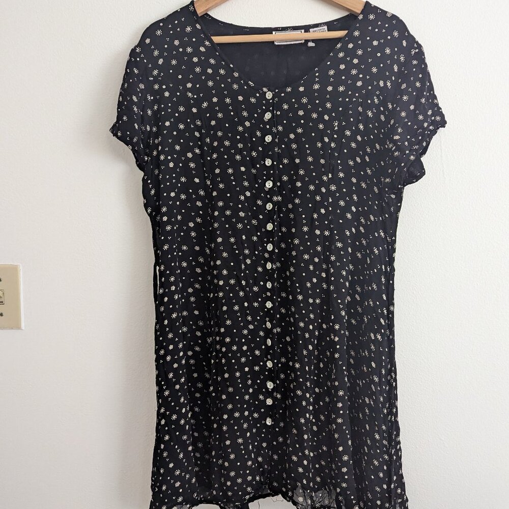Indira black and white floral mini dress size L